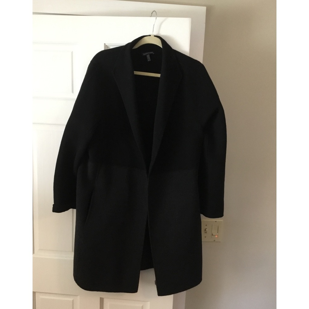 Eileen Fisher Two Tone Black Wool Coat ~XL~ EUC